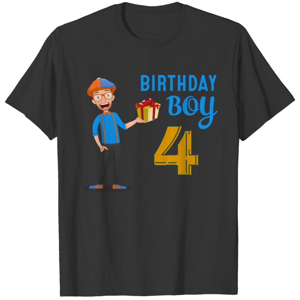 B-lippi happy kids 4th birthday boy and girl- Kid T-shirt