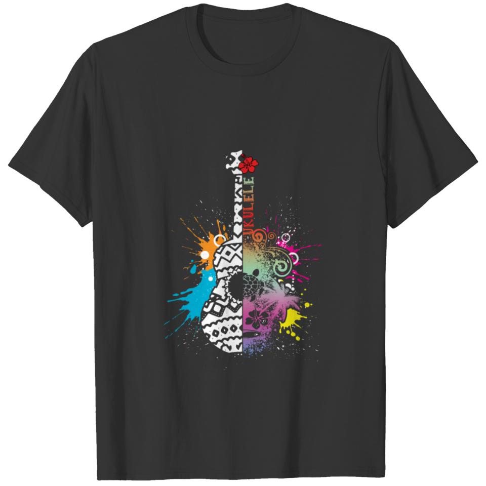 Ukulele Acoustic Guitar Bass Band Music Rock Gift T-shirt