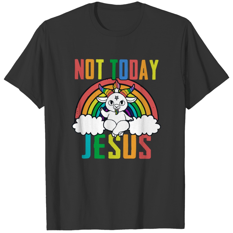 Satan Baphomet Not Today Jesus T Shirts Unisex T-Shir