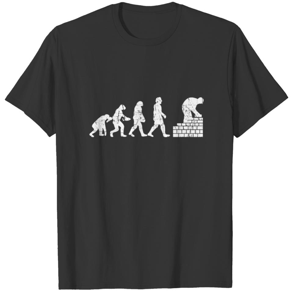 Evolution of Masonry and Bricklayer T-shirt
