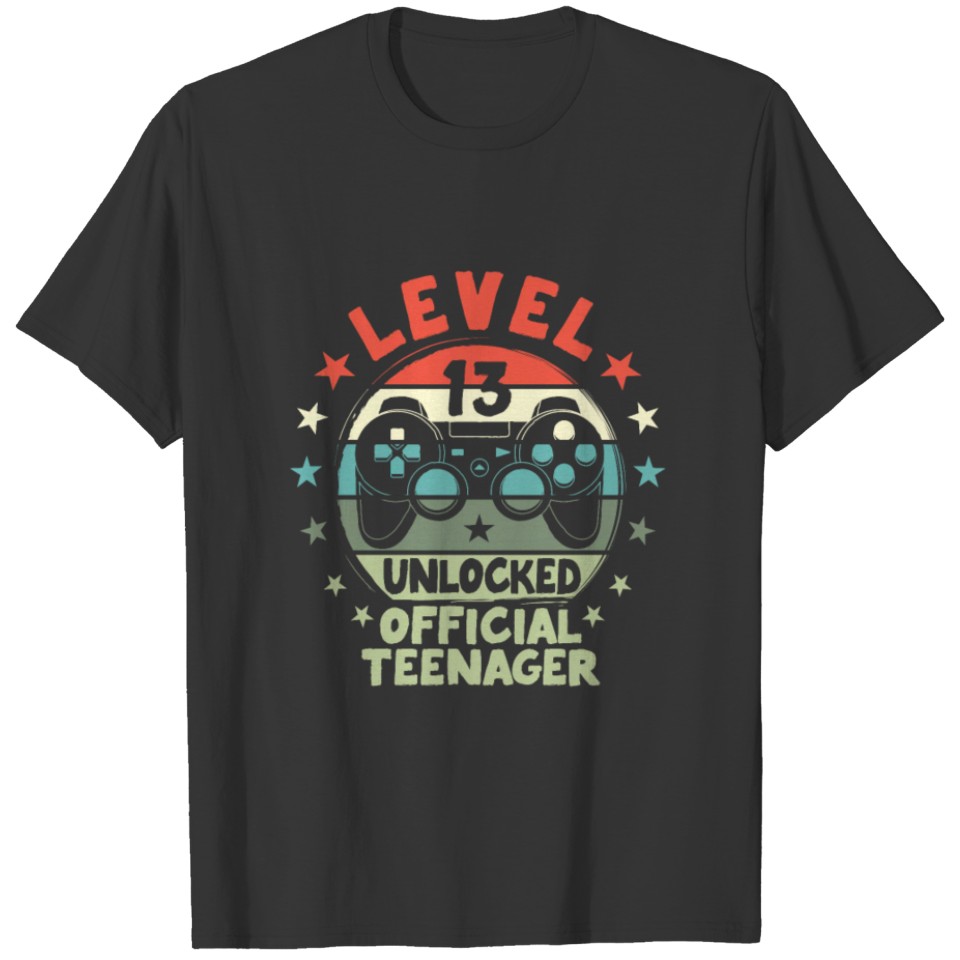 Level 13 Unlocked Official Teenager 13th Birthday T-shirt