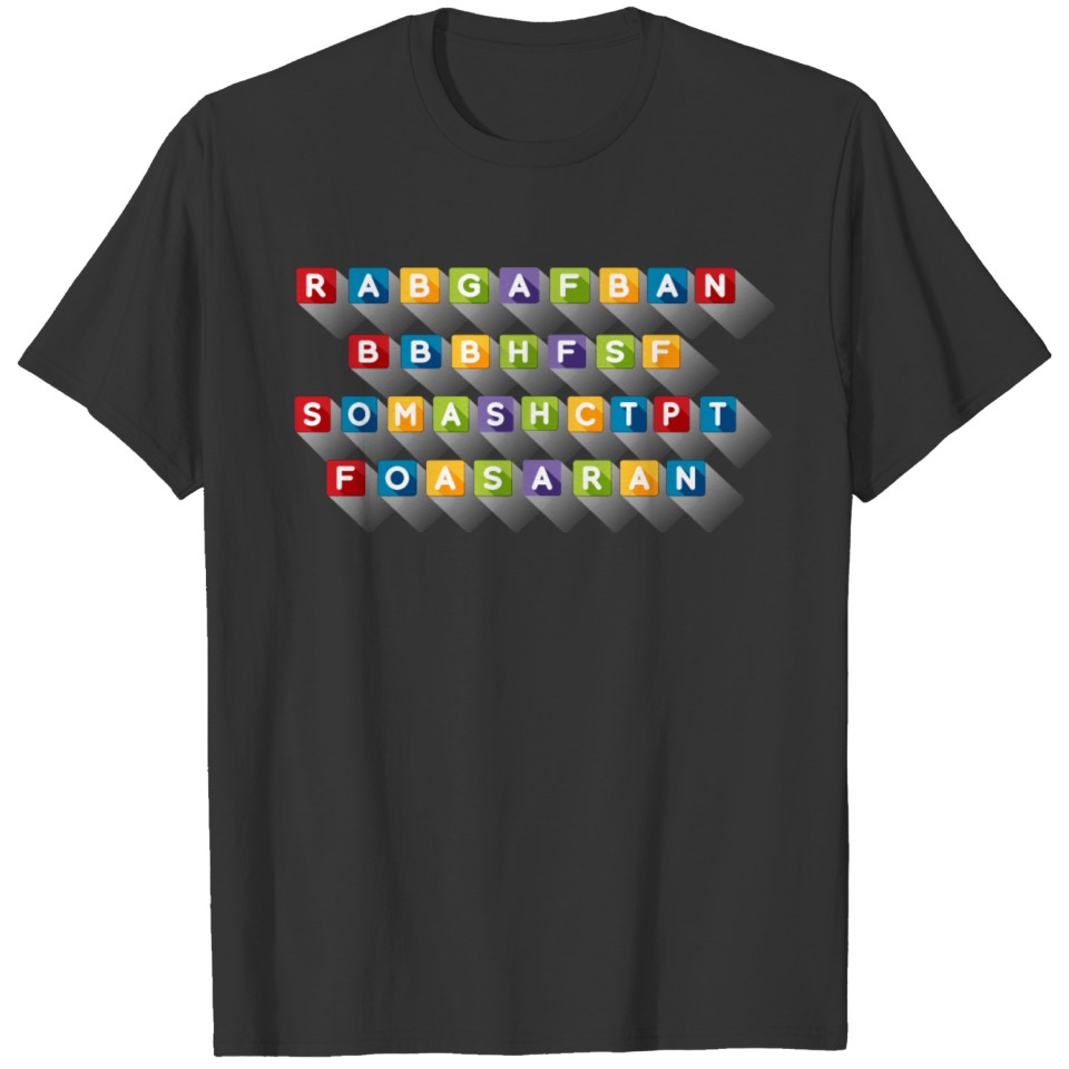 rabgafban words colorful T-shirt