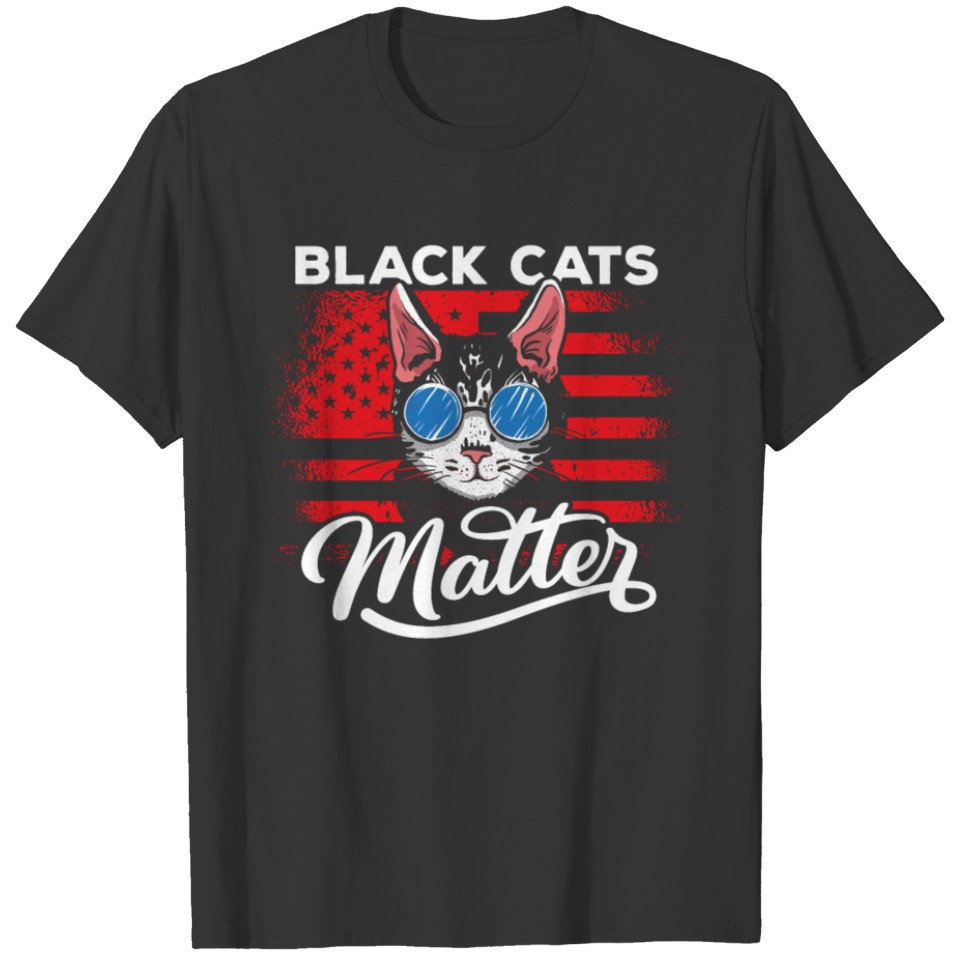 Womens Black Cats Lives Matter Funny parody kitten T-shirt