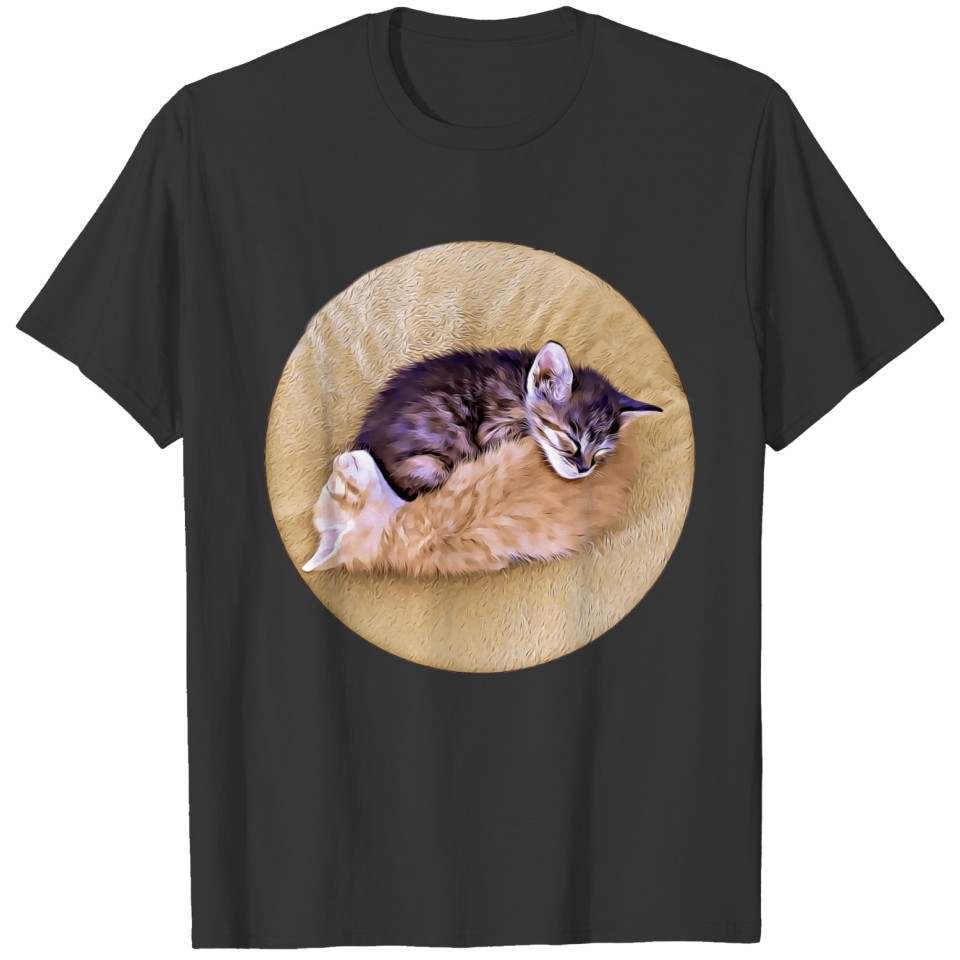 Cute fluffy snuggled kittens sleeping T Shirts
