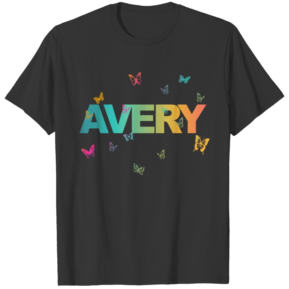 Avery - Beautiful name with cute butterflies T-shirt