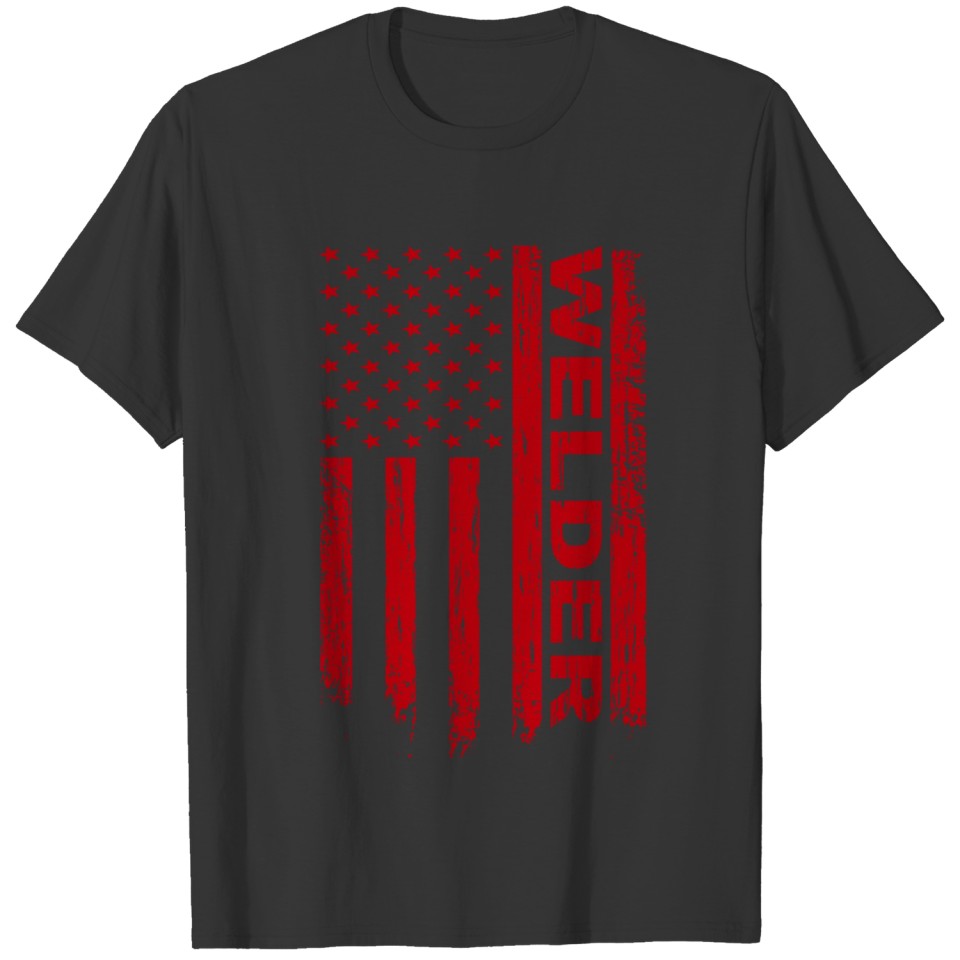 Welder Wig Welder USA Flag T-shirt