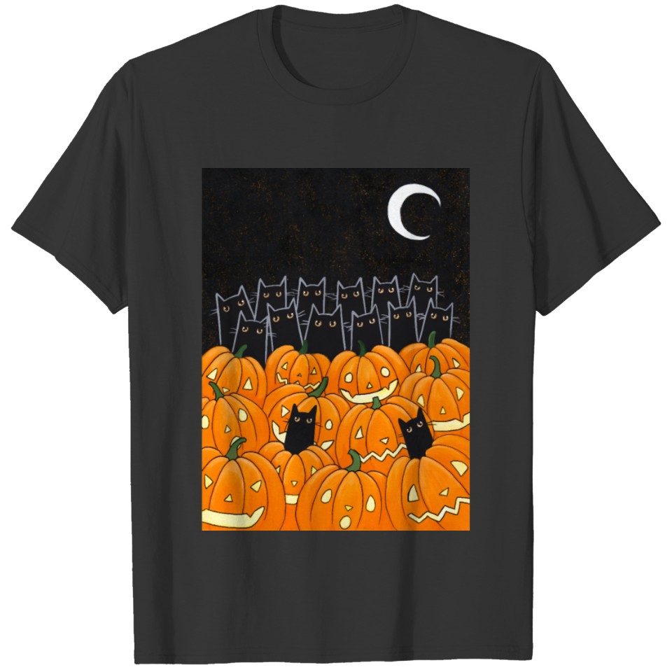 Black Cats amp Jack o Lanterns Classic T Shirt T-shirt