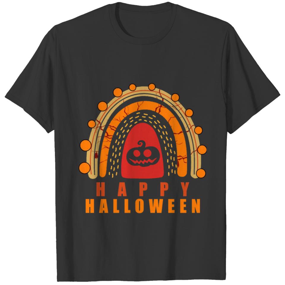 Happy Halloween Funny Pumpkin Halloween Rainbow T-shirt