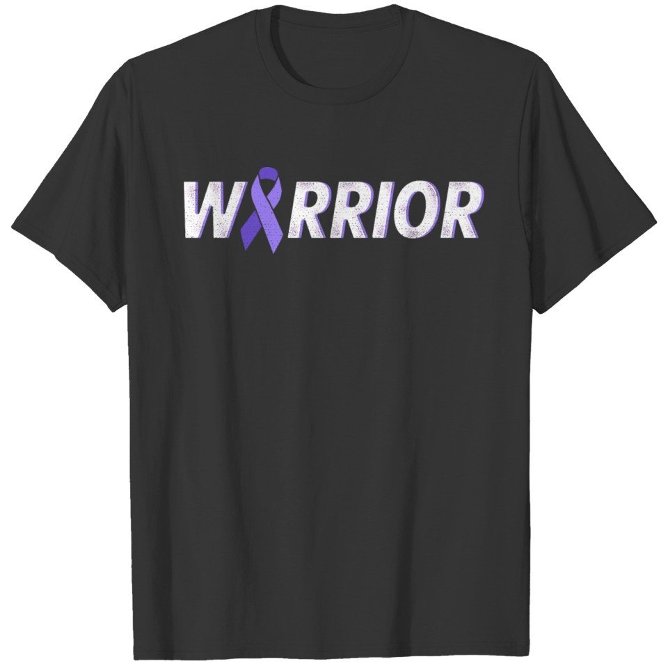 Warrior purple ribbon testicular cancer awareness T-shirt