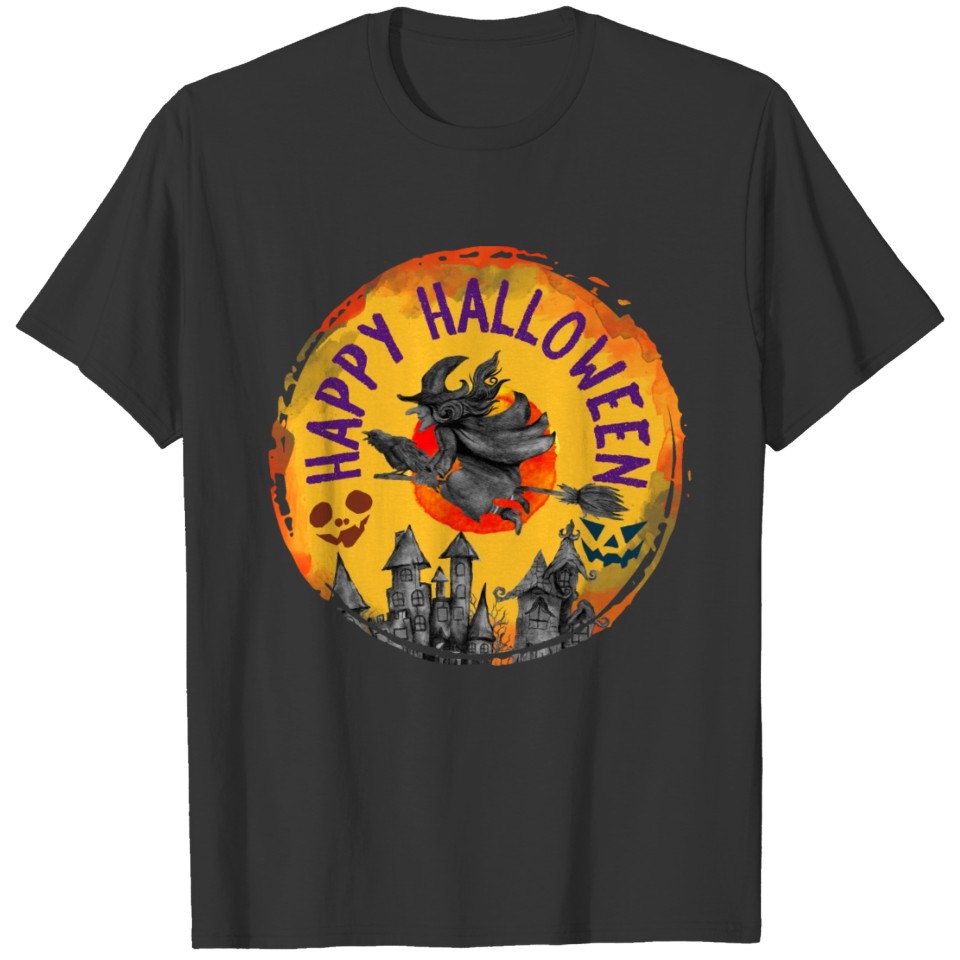 Halloween Pumpkin Trick Treat Boo Witch Spooky T-shirt