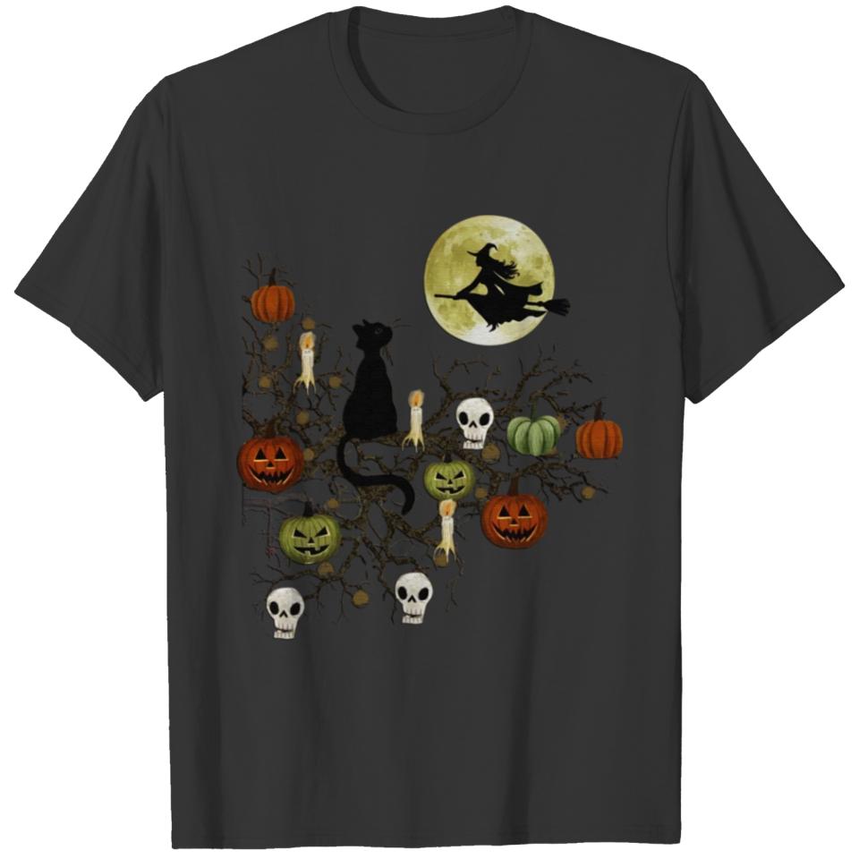 Black Cat Halloween T ShirtBlack cat halloween T-shirt