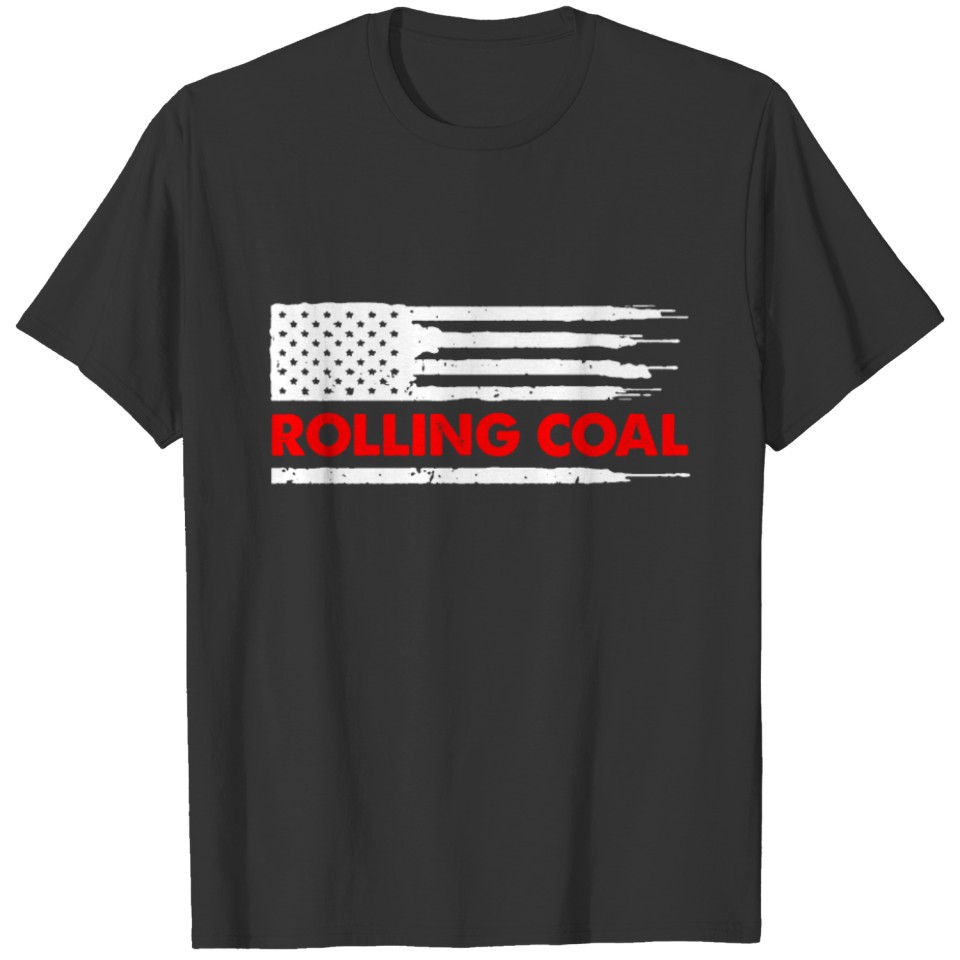 American Diesel Rolling Coal US Flag T-shirt