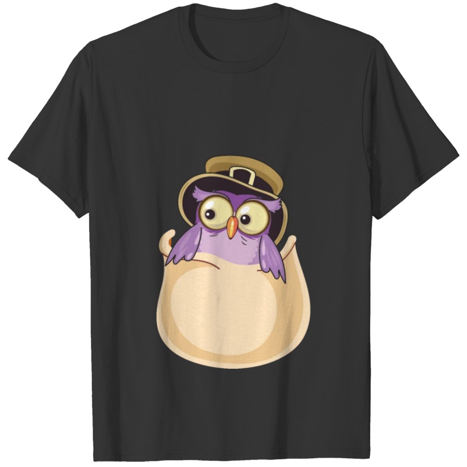 Marsupium baby hatted owl T-shirt