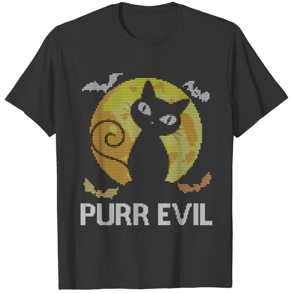 Halloween T ShirtHalloween Cat Purr Evil Pun Ugly T-shirt