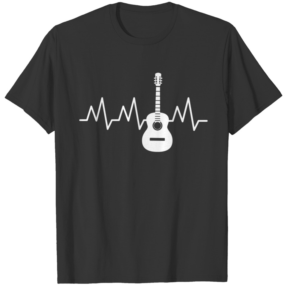 Acoustic Guitar Heart Beat Shirt T-shirt