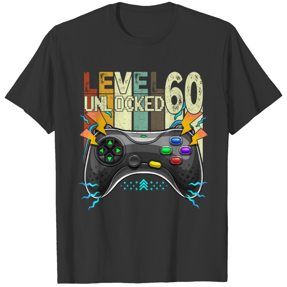 Level 60 Unlocked Video Game 60Th Birthday Gift T-shirt