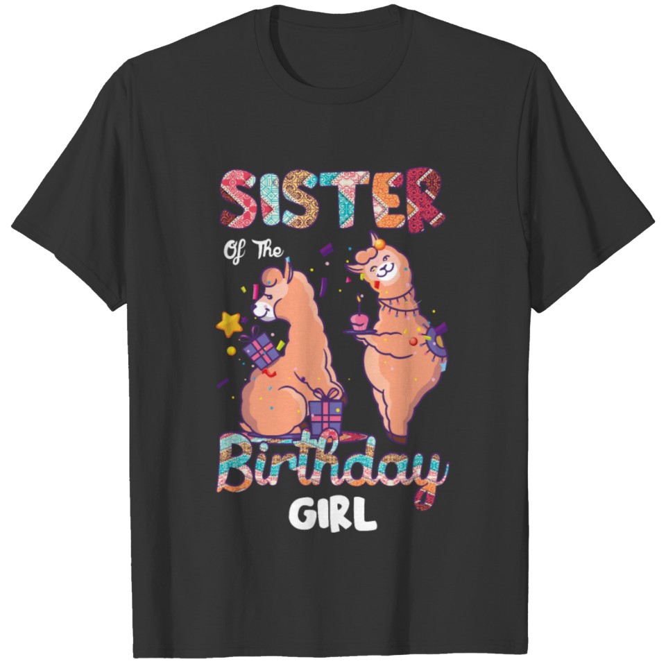 Llama Birthday Sister Of The Birthday Farm T Shirts