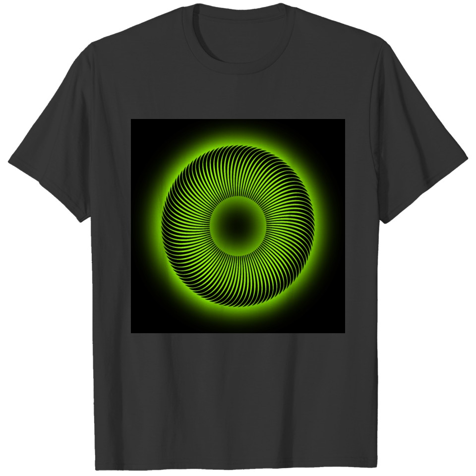 Black sun green orbit T Shirts