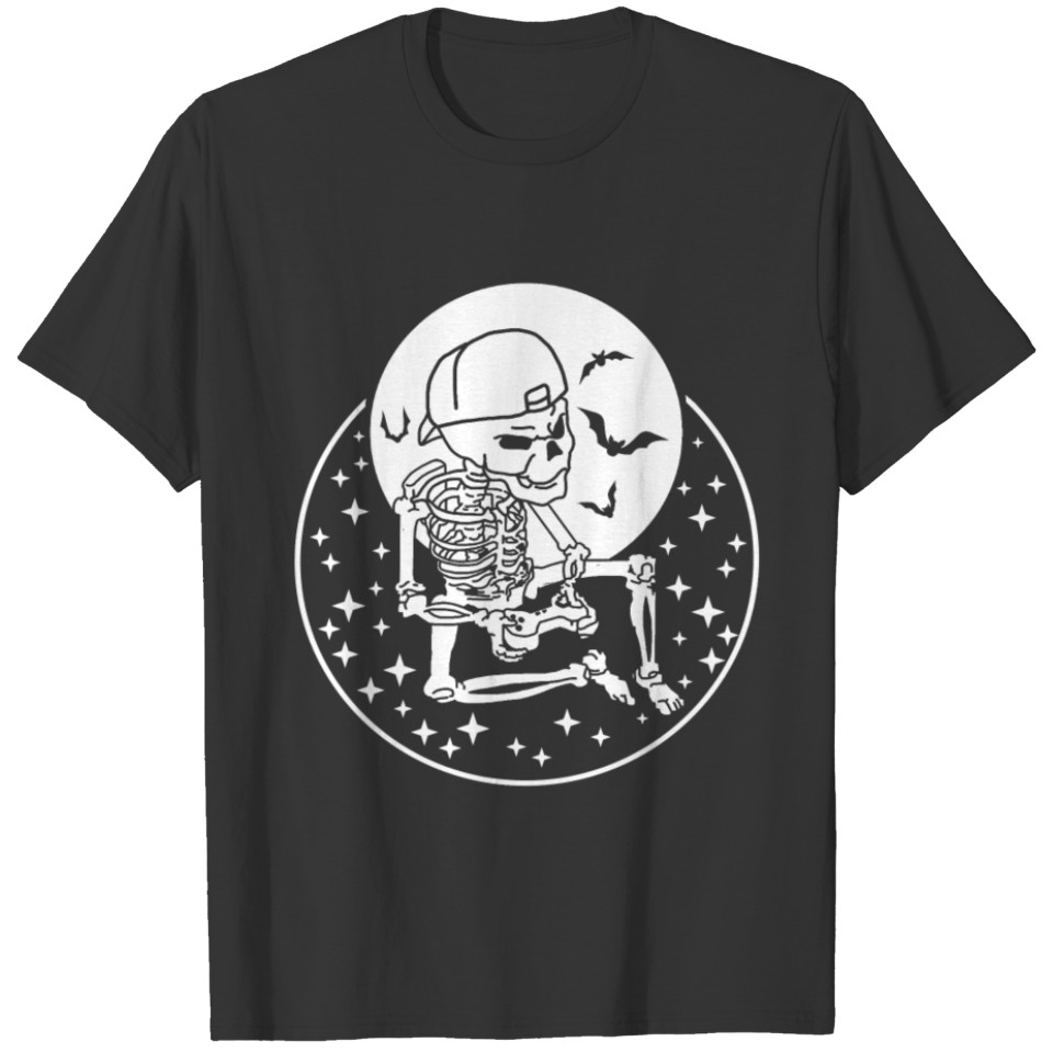 Halloween Costume Shirt, Halloween Skeleton Gamer T-shirt