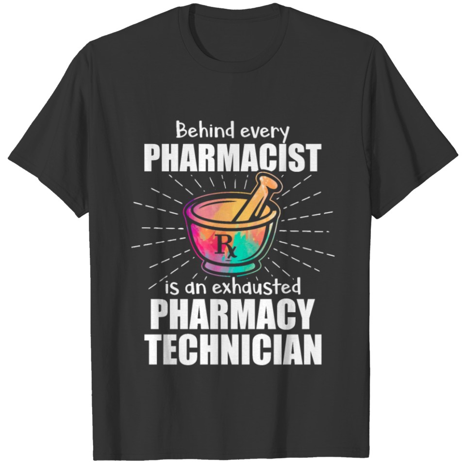 Pharmacy Technician Exhausted Certified Pharma T-shirt