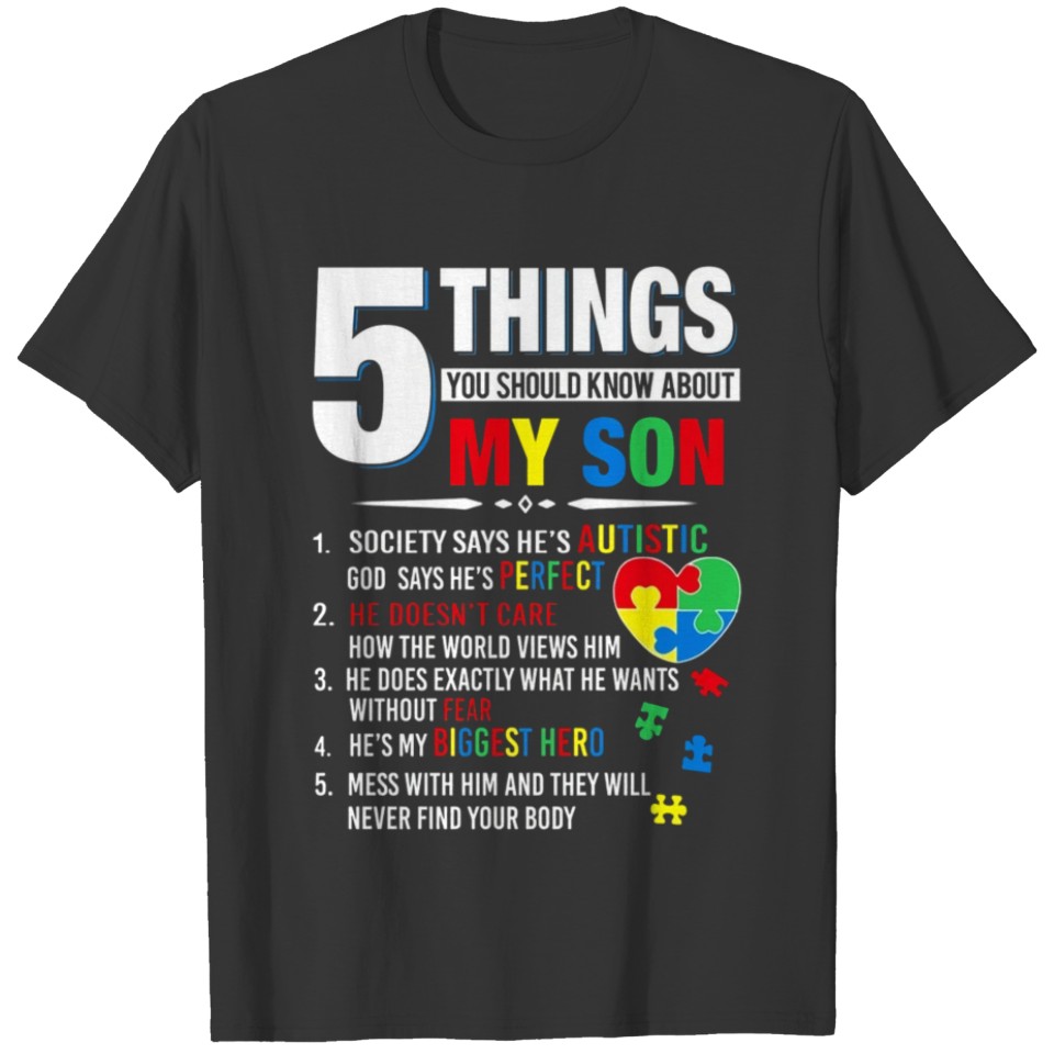 5 Things You Should Know About My Son T-shirt