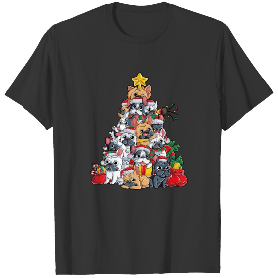 French Bulldog Christmas Tree Dog Santa Xmas Gift T Shirts