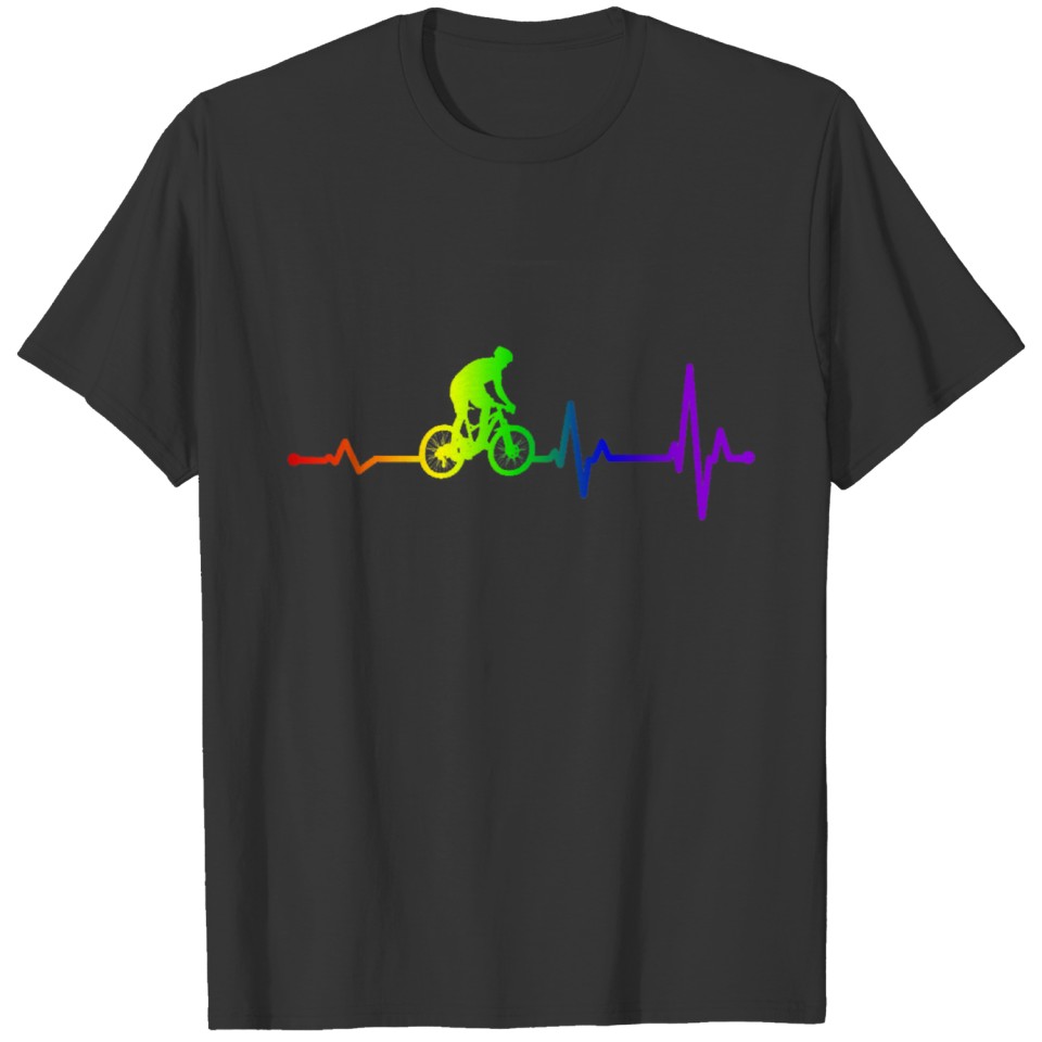 Lgbt Cycling Heartbeat Shirt Bicycle Bike Rider T-shirt