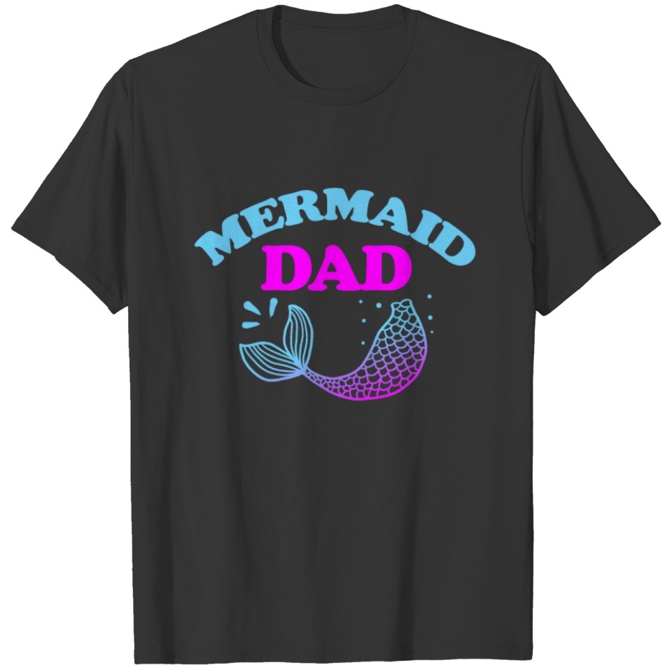 Mermaid Dad Ocean Birthday Party Apparel for T-shirt