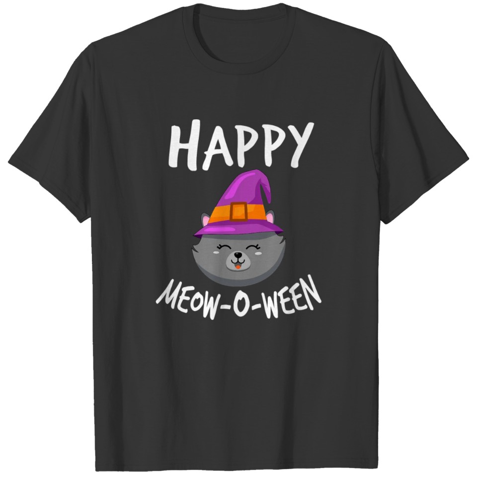 Happy Halloween Cat Costume Funny Cat Halloween T-shirt