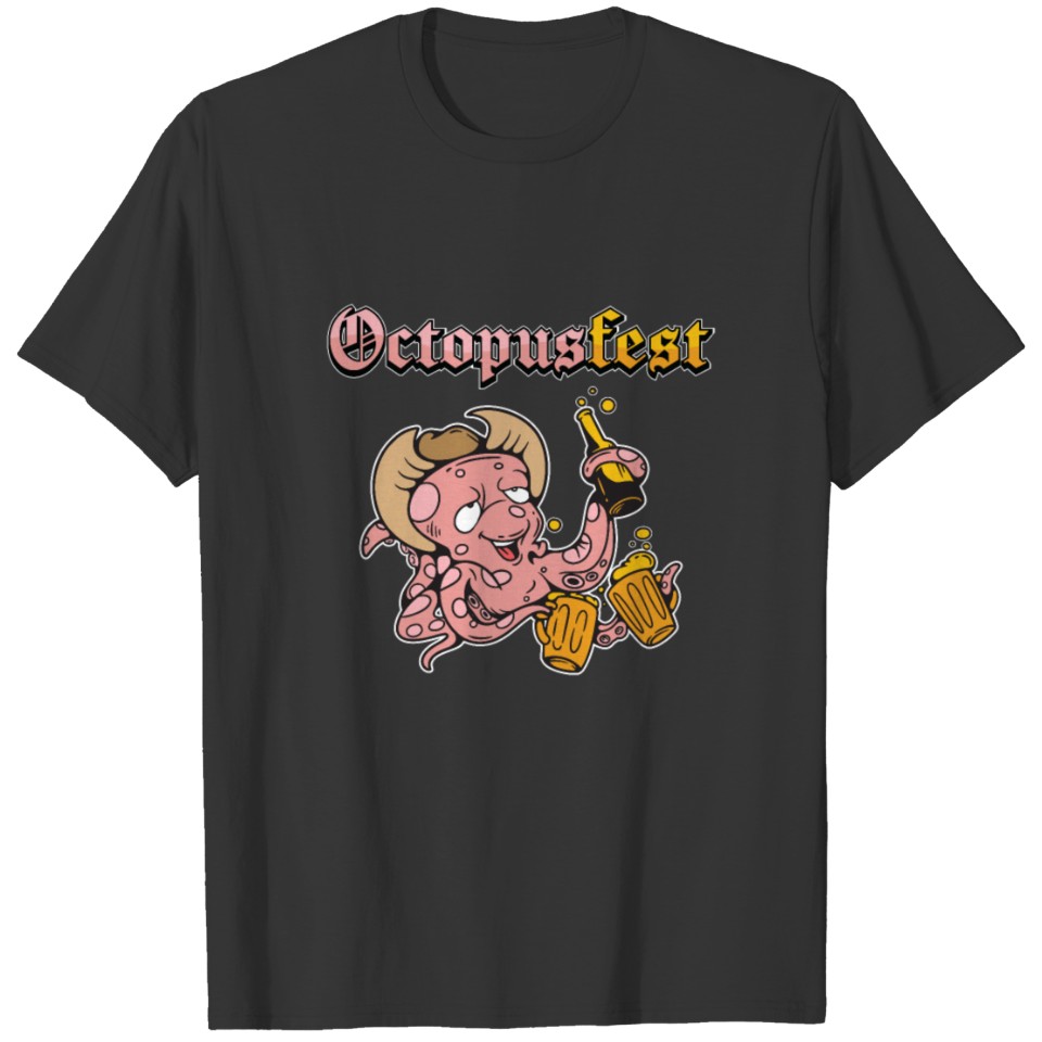 Octopusfest Beermug Drinking Funny Octopus T-shirt