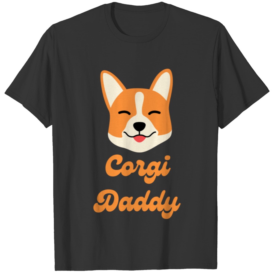 Orange Playful Typography Corgi Lovers T shirt T-shirt
