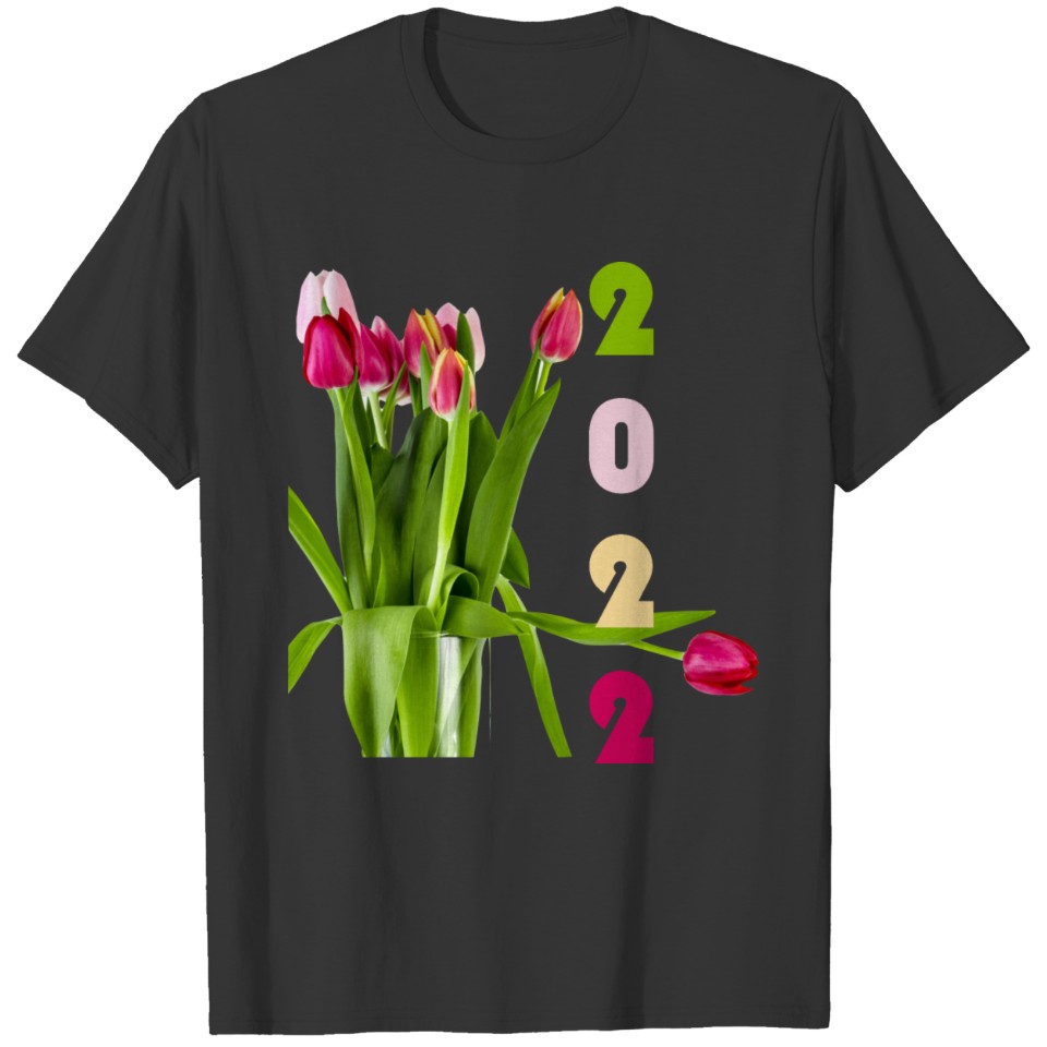 new year with tulip T-shirt