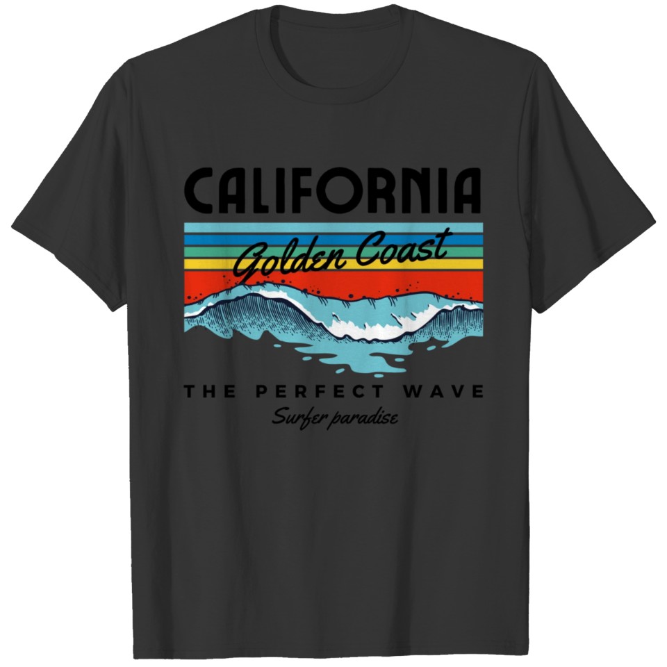 Colourful California Beach Retro Classic T Shirts