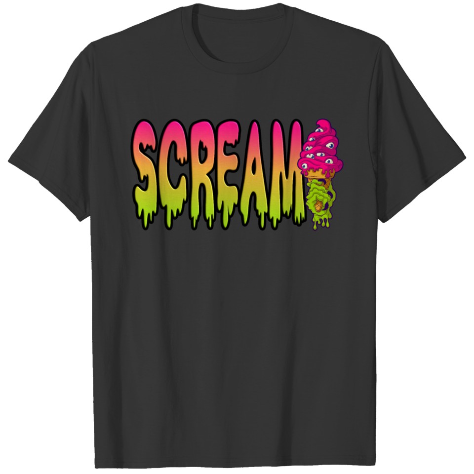 Street art skull ice cream Scream T Shirts