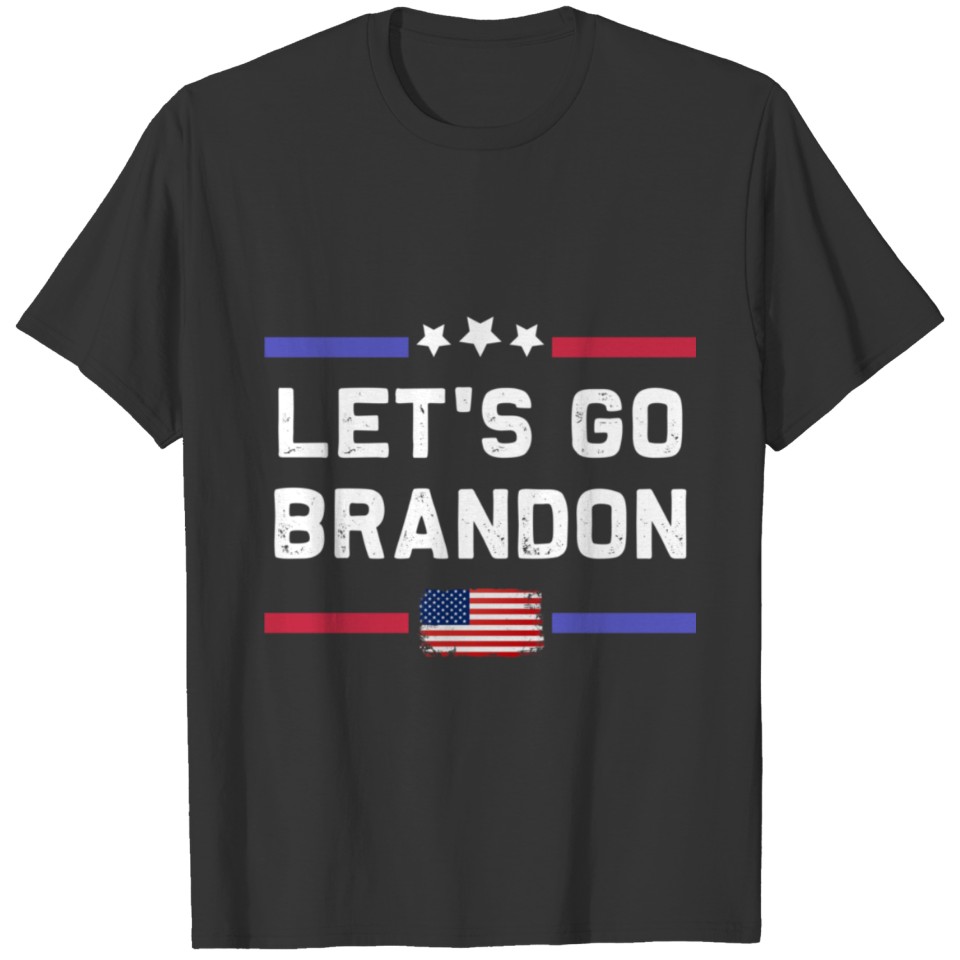 Let's Go Brandon Conservative Anti Liberal US Flag T-shirt
