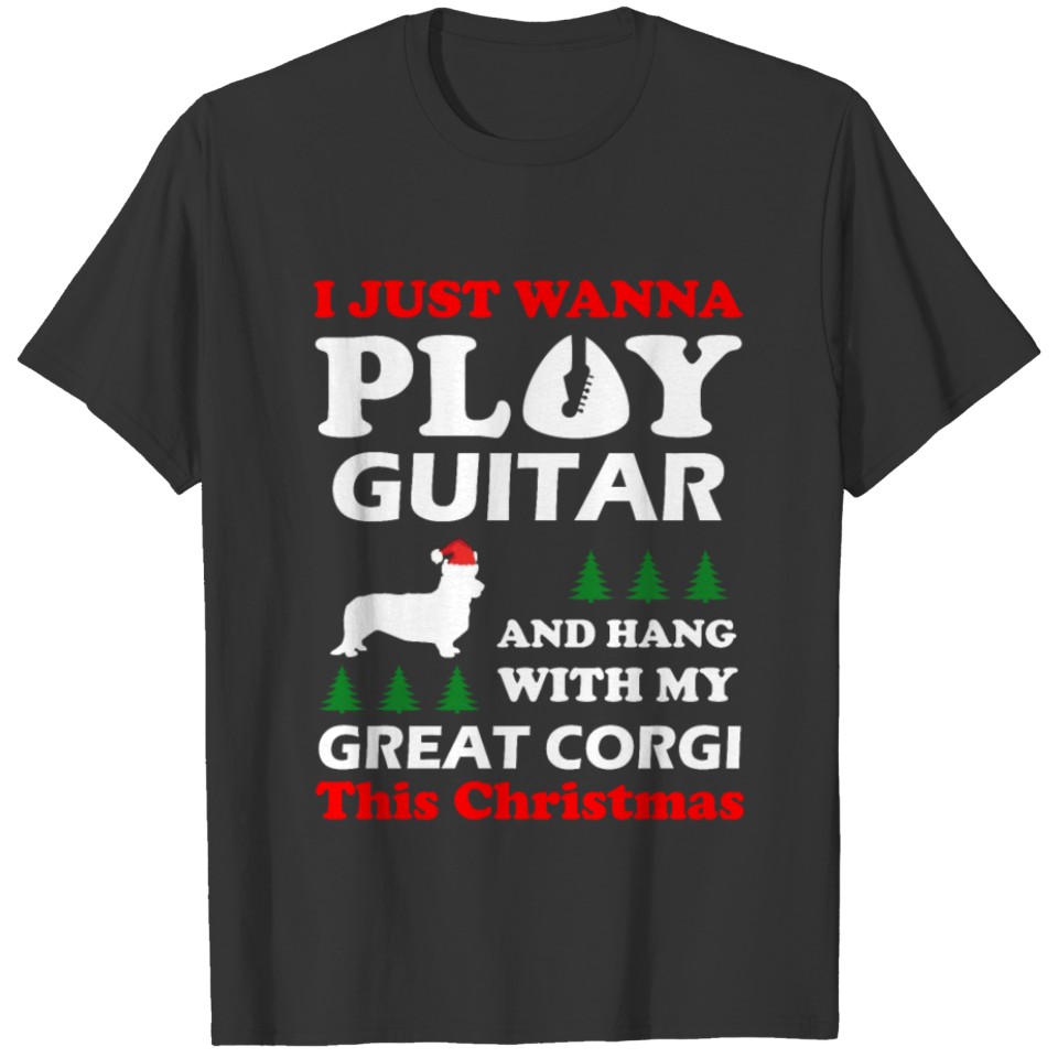 corgi i just wanna play guitar gift T-shirt