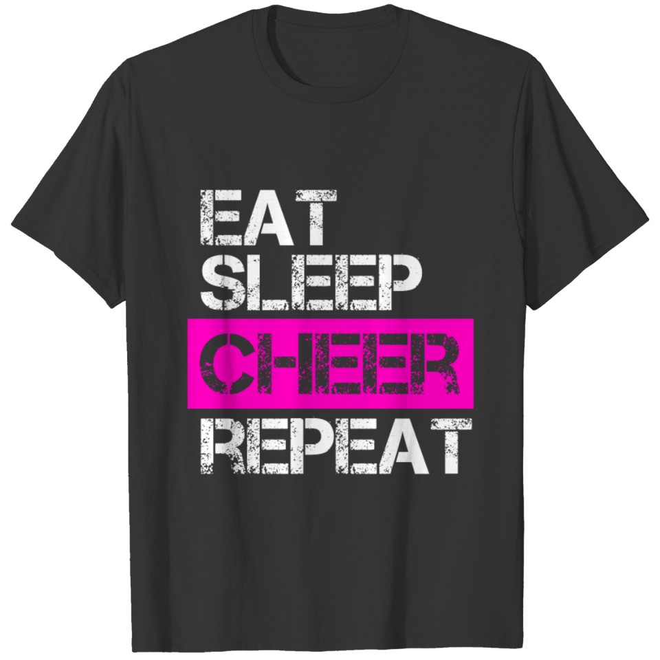 Eat Sleep Cheer Repeat Funny Cheerleader Cheering T-shirt