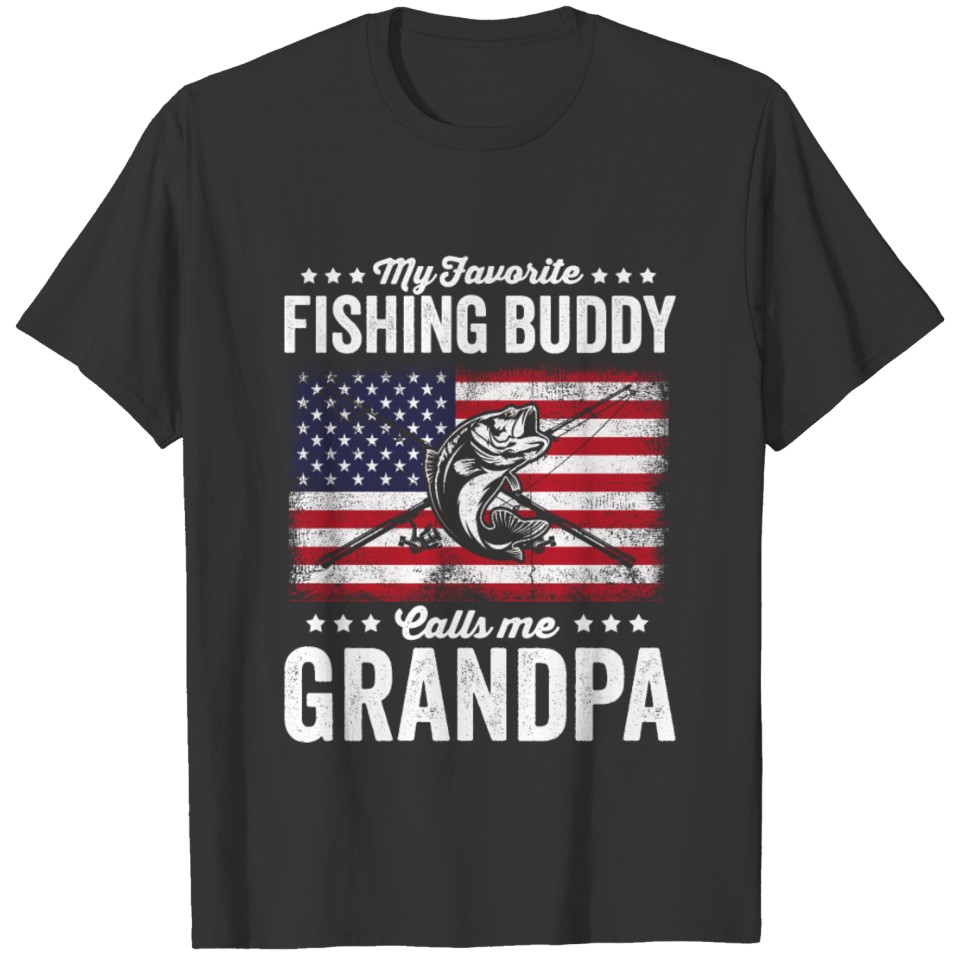 Angler My Favorite Fishing Buddy Calls me Grandpa T-shirt