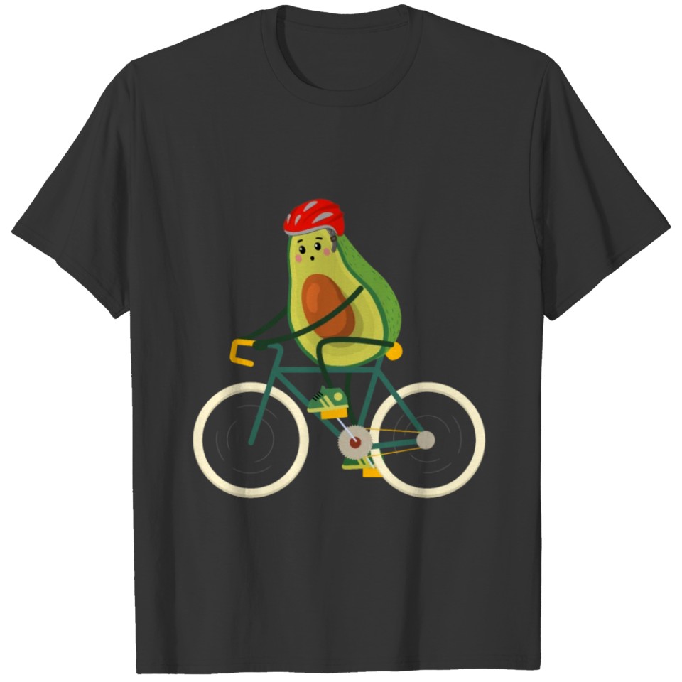 Avocado Riding Cycling Funny Vegetarian Food Humor T-shirt