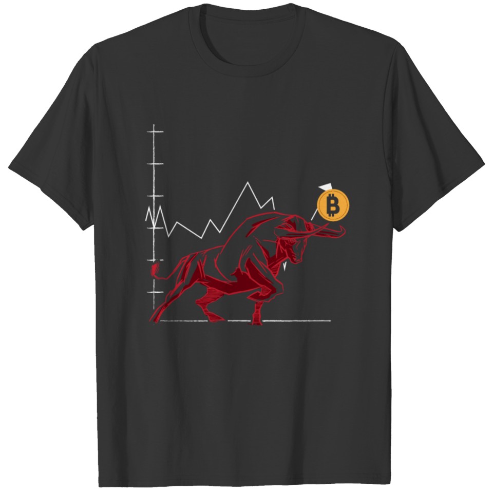Bitcoin Crypto Asset Trader Bull Trend Art T-shirt