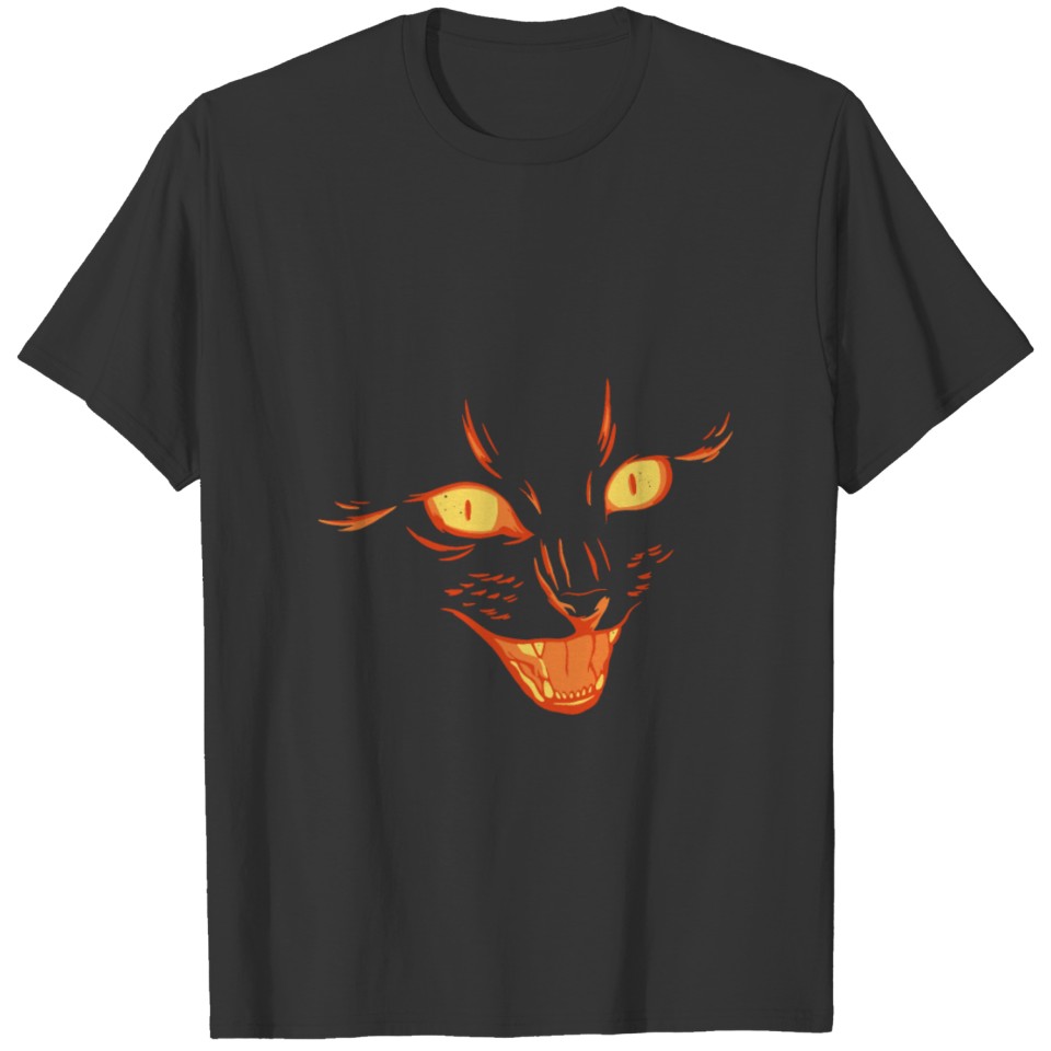 Black cat face Halloween T-shirt