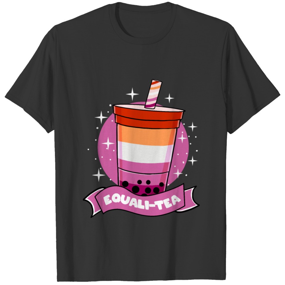 Lesbian Bubble Tea Orange Pink Lesbian Pride T Shirts