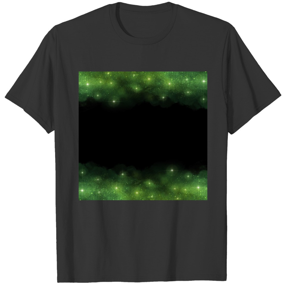Green Galaxy Watercolor Universe T Shirts