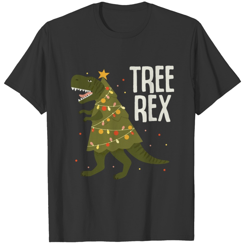 Ugly Christmas Dinosaur Tree Trex T-shirt