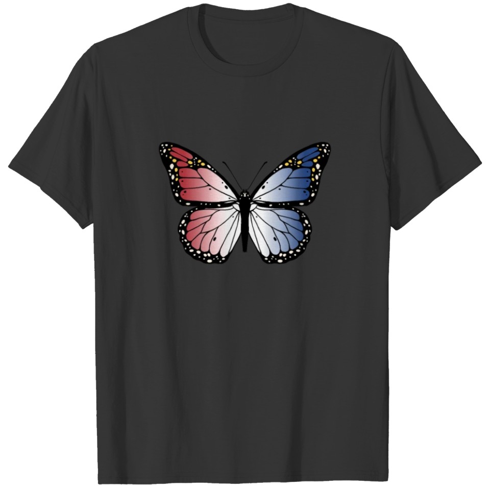 Red White Blue Butterfly Love American Butterflybu T-shirt