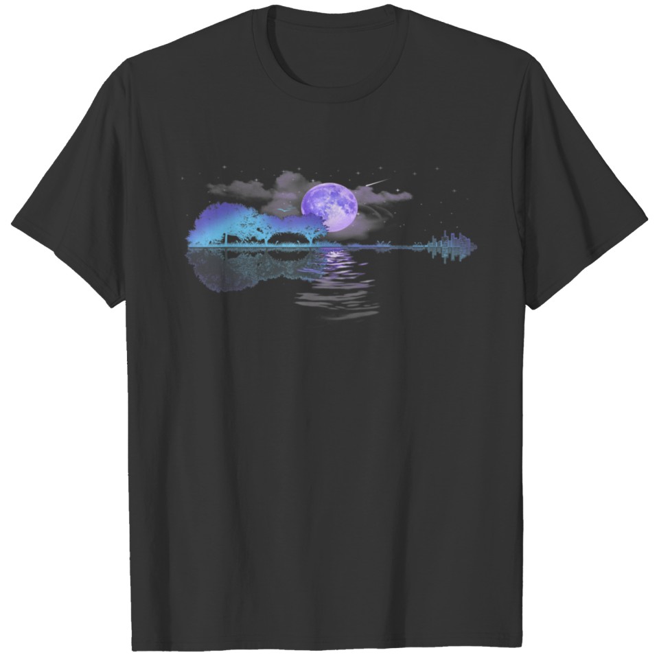 Acoustic Guitar Lake Player Nature T-shirt