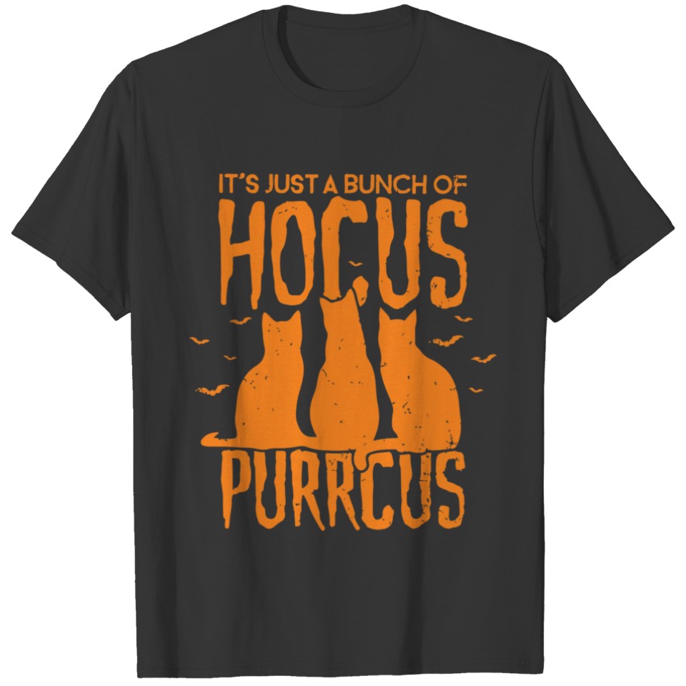 Hocus Purrcus Pocus Halloween Witch Cats Funny T-shirt