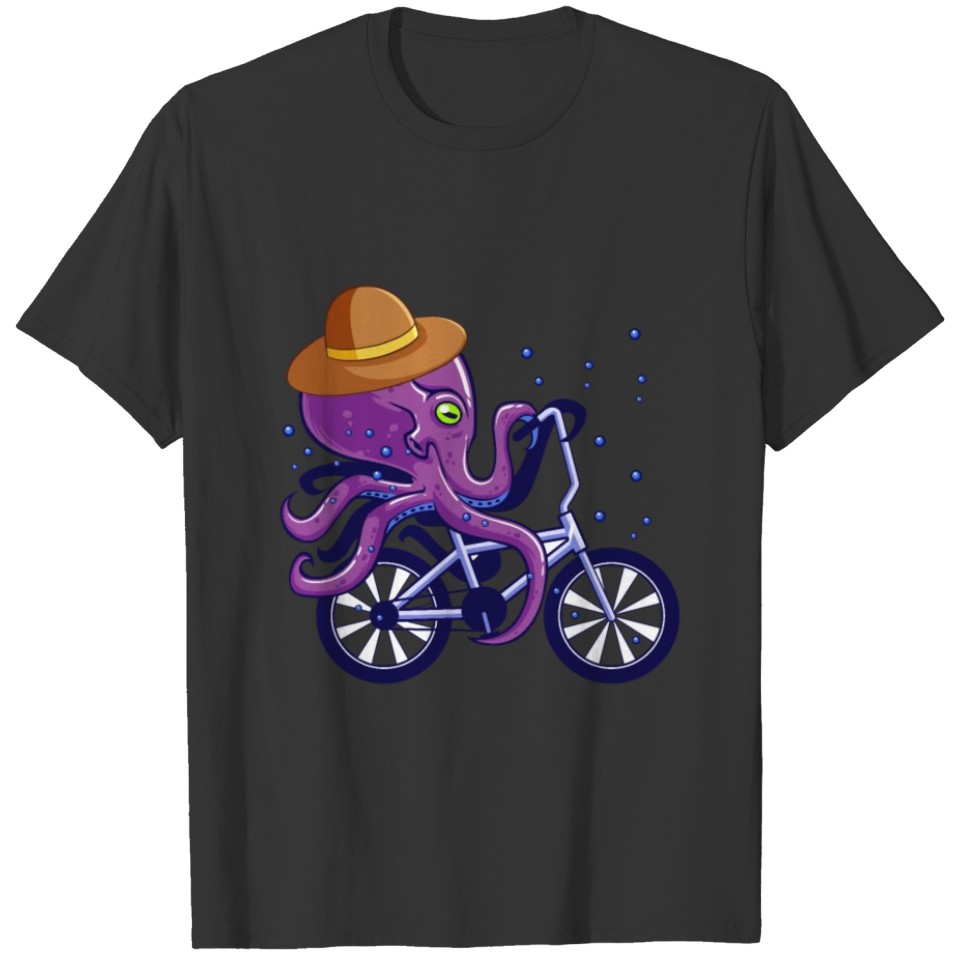 Octopus Riding Bicycle Octopus Cycling T-shirt