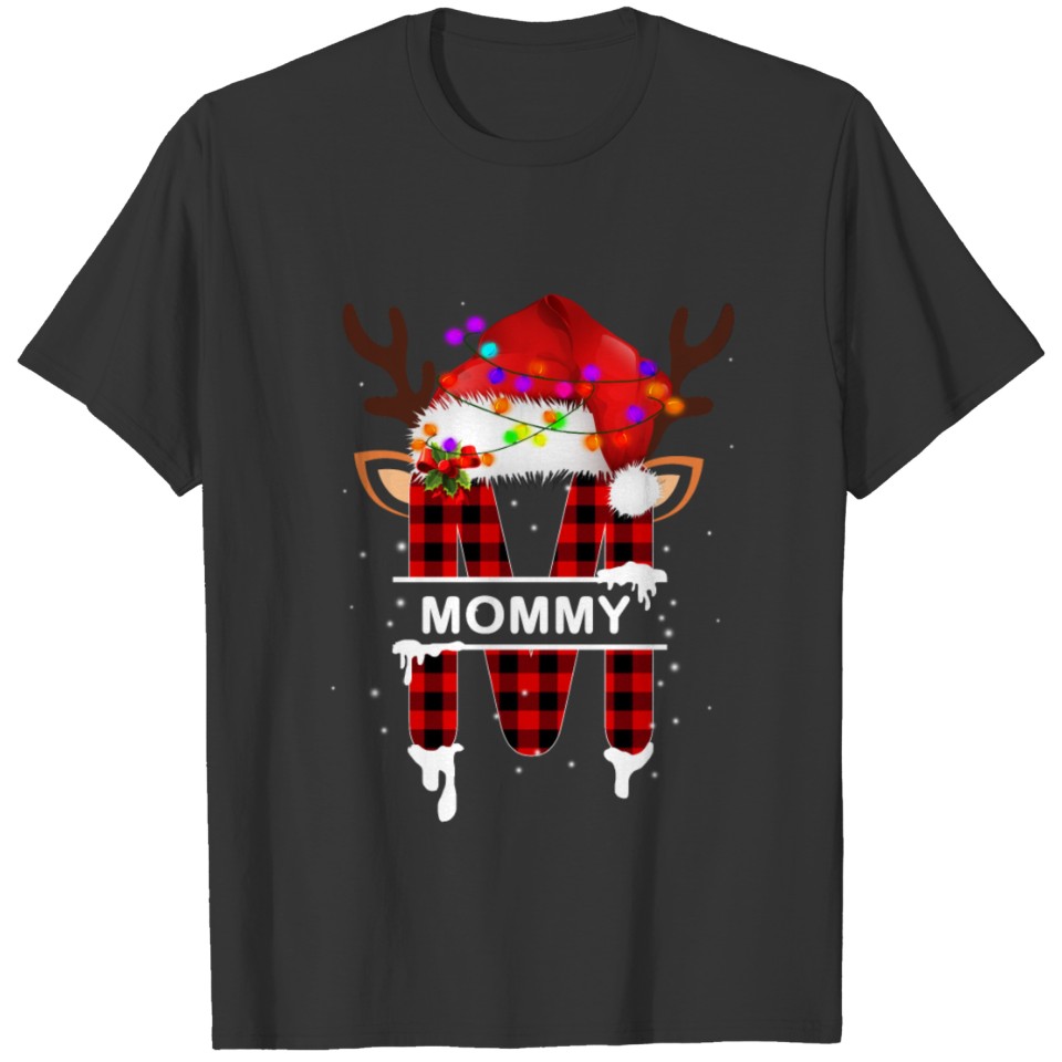 Reindeer Santa Alphabet Mommy Matching T-shirt