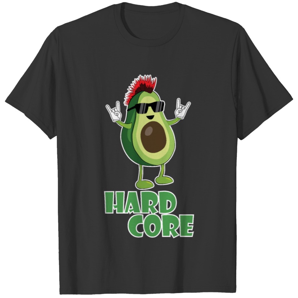 Hard Core Avocado Funny T-shirt